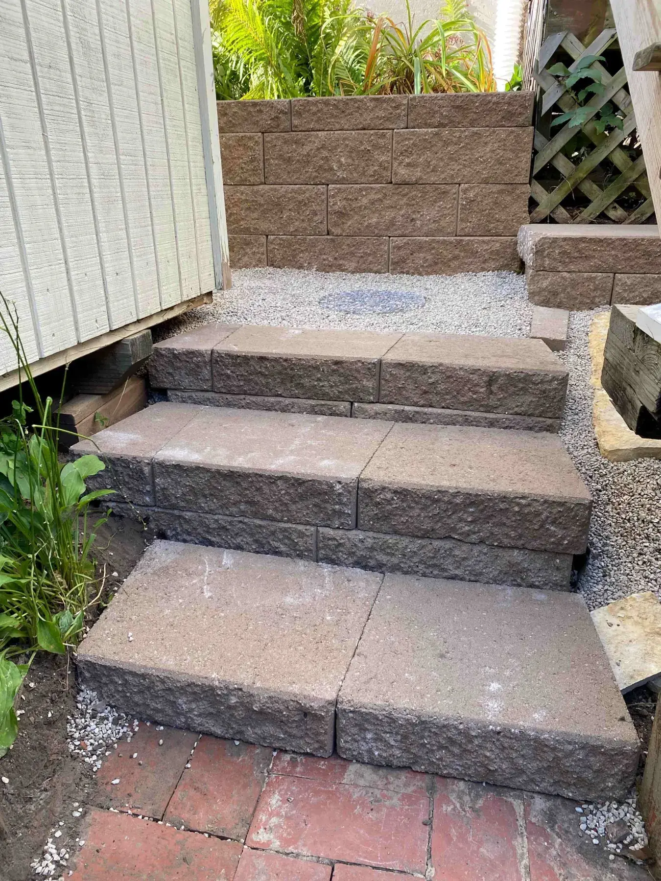 Landscape block steps completed by Minnlawn